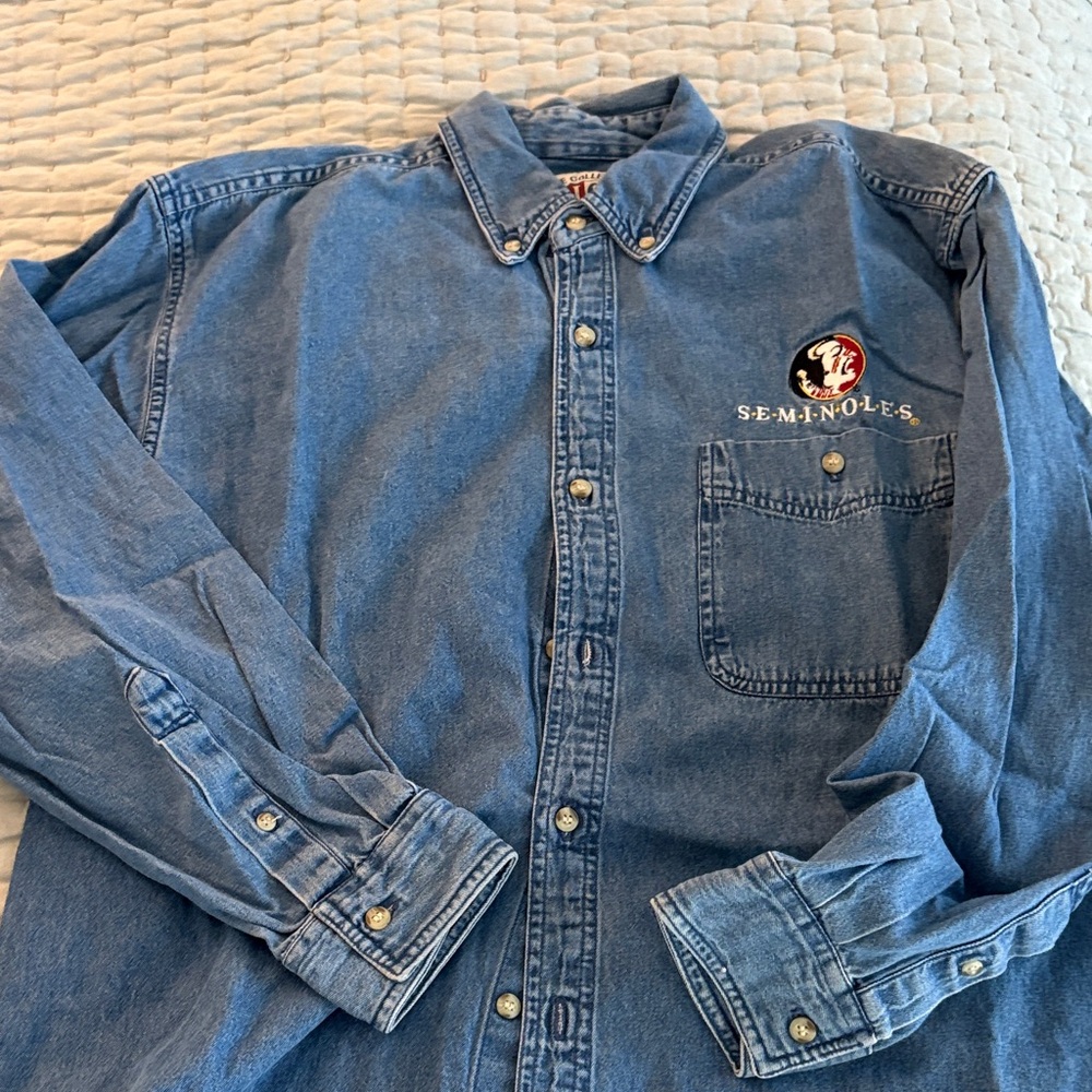 Seminoles Denim Button-Up Shirt